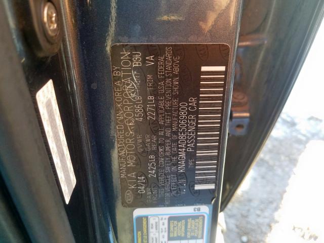 Photo 9 VIN: KNAGM4AD8E5069800 - KIA OPTIMA HYB 