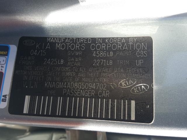 Photo 9 VIN: KNAGM4AD8G5094702 - KIA OPTIMA HYB 