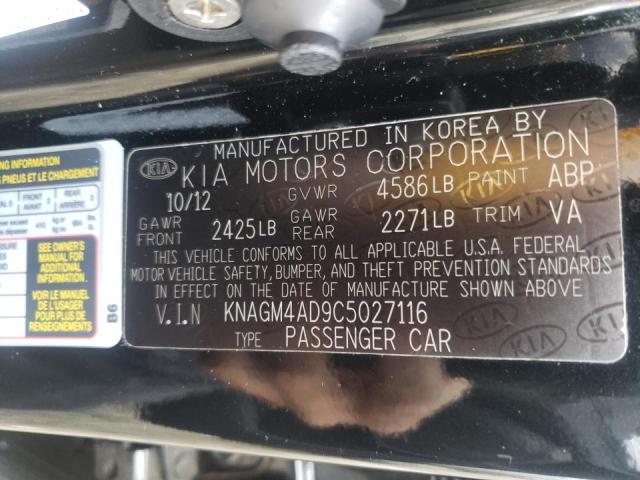 Photo 9 VIN: KNAGM4AD9C5027116 - KIA OPTIMA HYB 