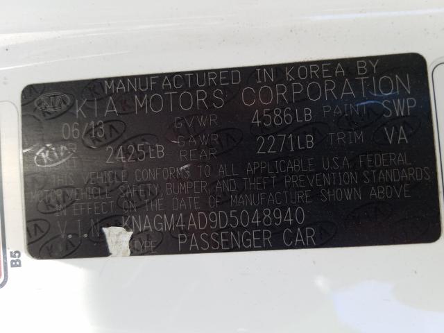 Photo 9 VIN: KNAGM4AD9D5048940 - KIA OPTIMA HYB 