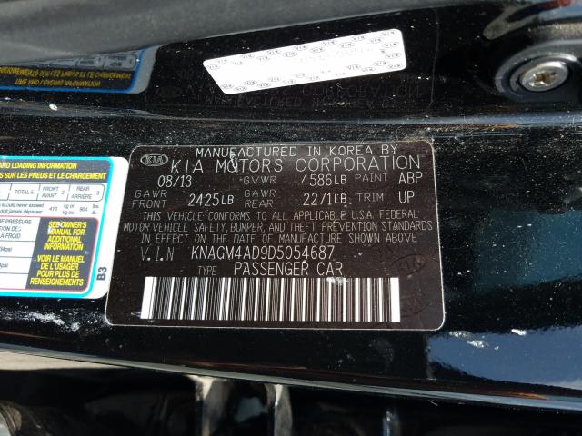 Photo 9 VIN: KNAGM4AD9D5054687 - KIA OPTIMA HYB 