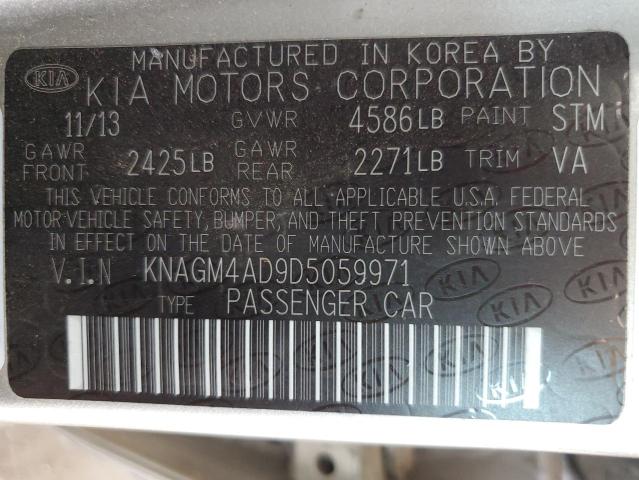 Photo 11 VIN: KNAGM4AD9D5059971 - KIA OPTIMA HYB 