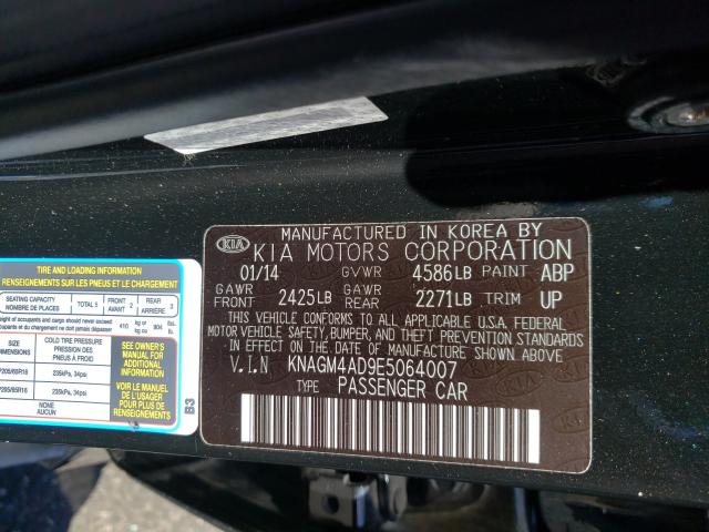 Photo 9 VIN: KNAGM4AD9E5064007 - KIA OPTIMA HYB 