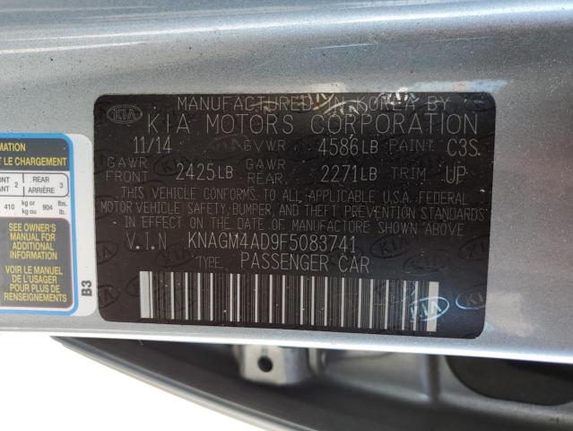 Photo 9 VIN: KNAGM4AD9F5083741 - KIA OPTIMA HYB 