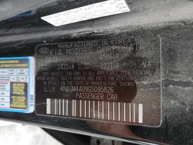 Photo 11 VIN: KNAGM4AD9G5095826 - KIA OPTIMA 