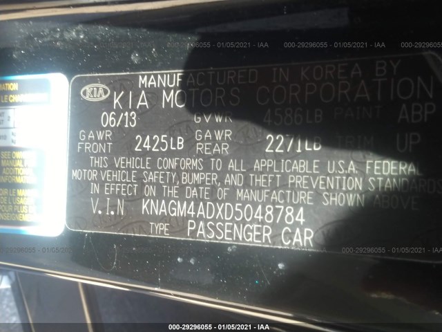 Photo 8 VIN: KNAGM4ADXD5048784 - KIA OPTIMA HYBRID 