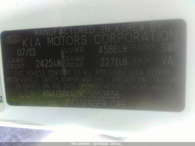 Photo 8 VIN: KNAGM4ADXD5052656 - KIA OPTIMA HYBRID 