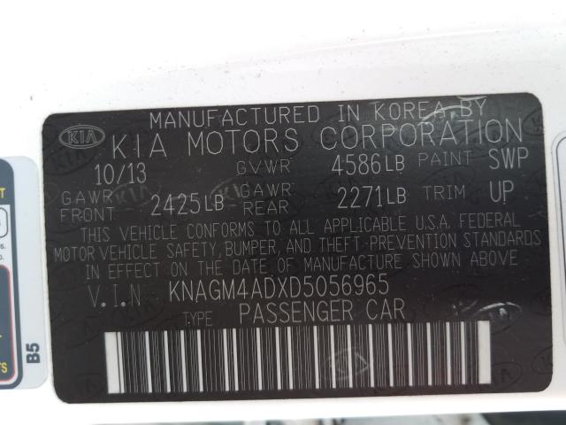 Photo 9 VIN: KNAGM4ADXD5056965 - KIA OPTIMA HYB 