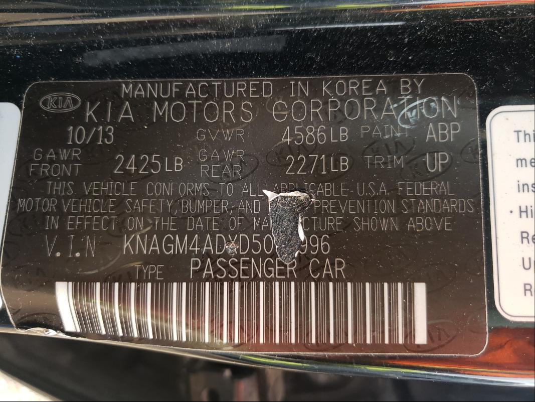 Photo 9 VIN: KNAGM4ADXD5056996 - KIA OPTIMA 