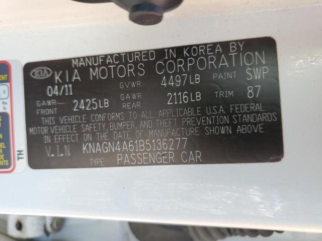 Photo 11 VIN: KNAGN4A61B5136277 - KIA OPTIMA EX 