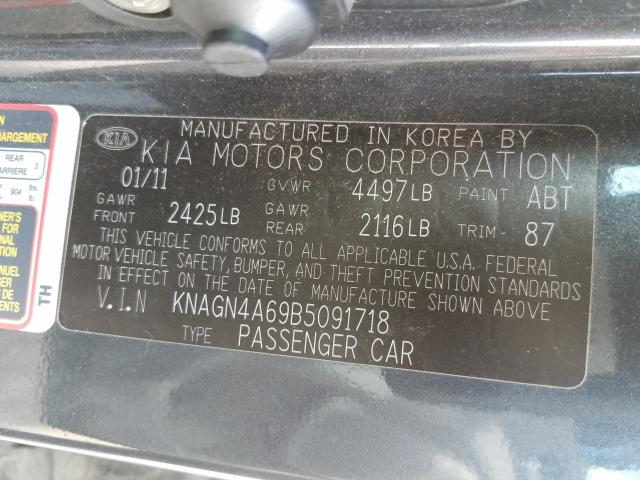 Photo 9 VIN: KNAGN4A69B5091718 - KIA OPTIMA EX 