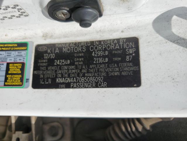 Photo 12 VIN: KNAGN4A70B5086092 - KIA OPTIMA EX 