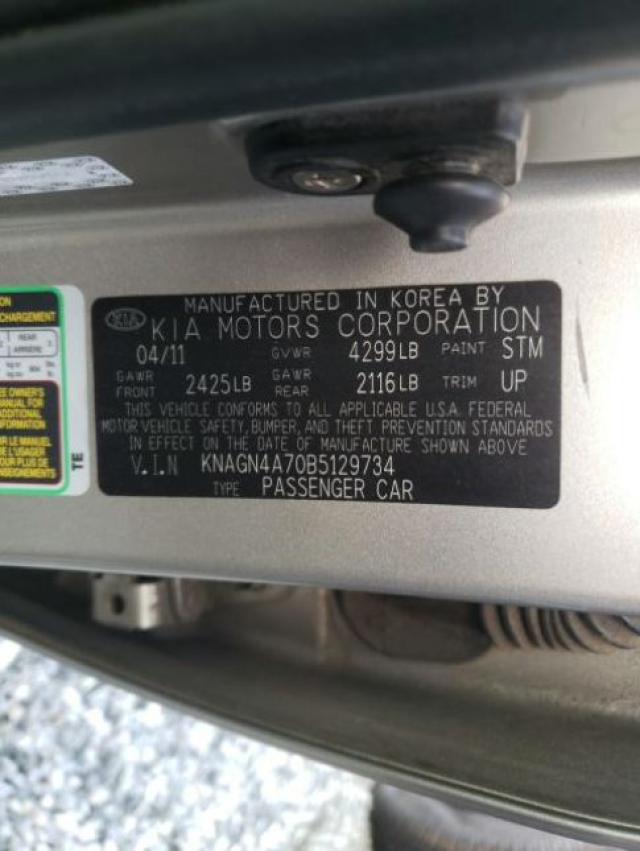 Photo 9 VIN: KNAGN4A70B5129734 - KIA OPTIMA EX 