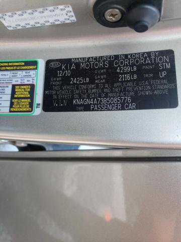 Photo 9 VIN: KNAGN4A73B5085776 - KIA OPTIMA EX 