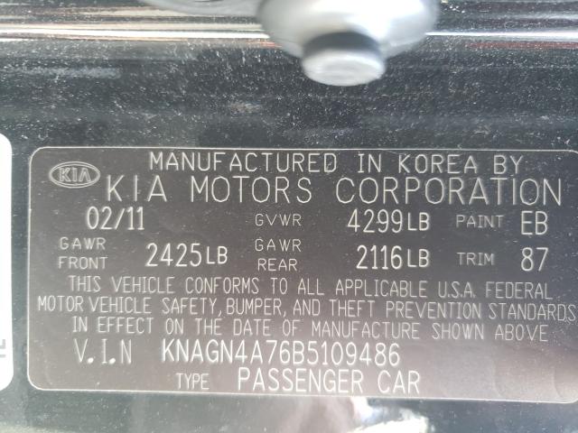 Photo 9 VIN: KNAGN4A76B5109486 - KIA OPTIMA EX 