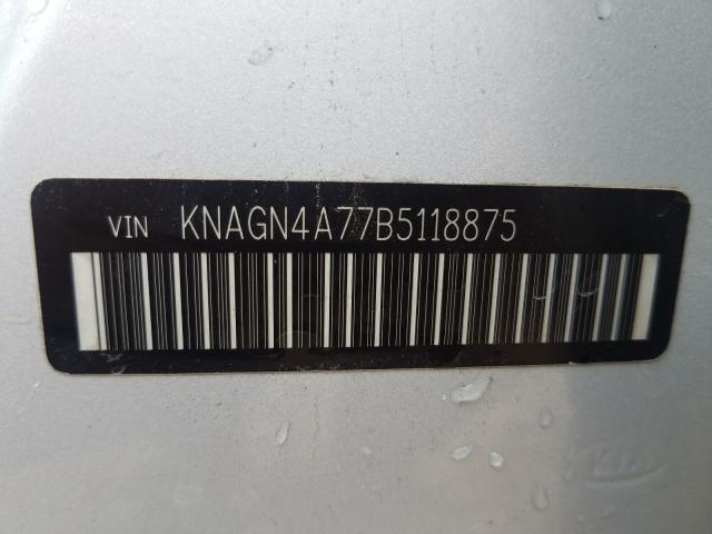 Photo 9 VIN: KNAGN4A77B5118875 - KIA OPTIMA EX 