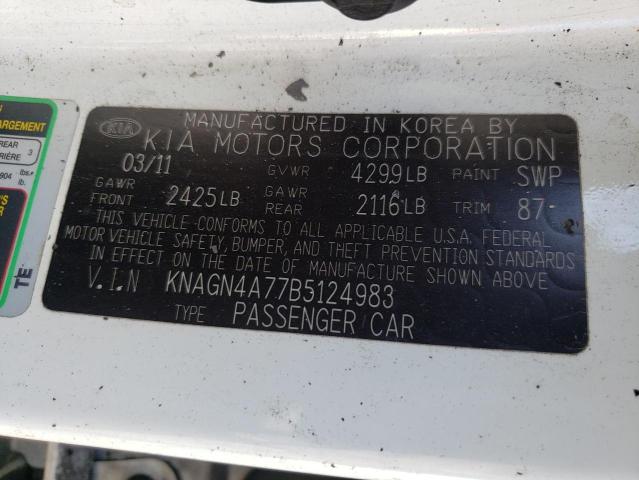 Photo 9 VIN: KNAGN4A77B5124983 - KIA OPTIMA EX 