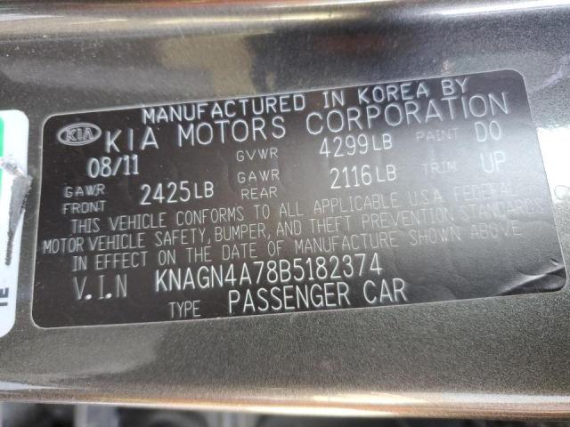 Photo 11 VIN: KNAGN4A78B5182374 - KIA OPTIMA EX 