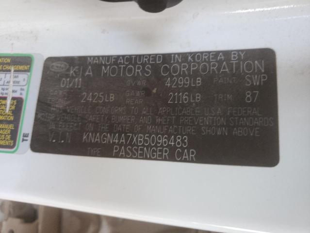 Photo 9 VIN: KNAGN4A7XB5096483 - KIA OPTIMA EX 