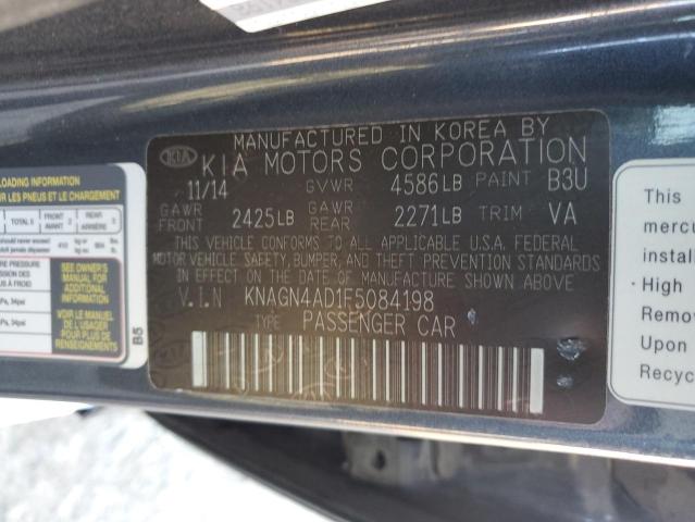 Photo 9 VIN: KNAGN4AD1F5084198 - KIA OPTIMA HYB 