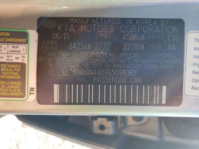 Photo 12 VIN: KNAGN4AD3G5098363 - KIA OPTIMA 