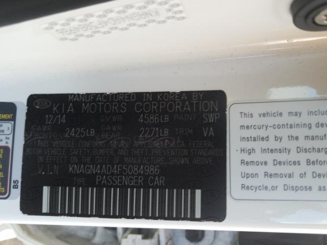 Photo 9 VIN: KNAGN4AD4F5084986 - KIA OPTIMA 