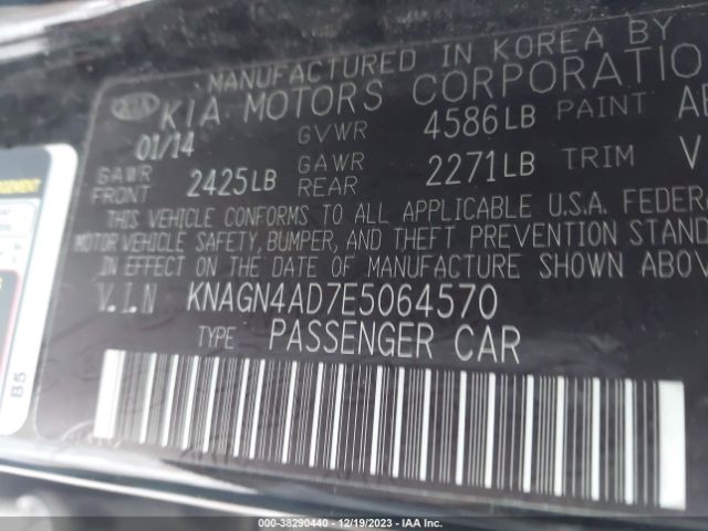 Photo 8 VIN: KNAGN4AD7E5064570 - KIA OPTIMA HYBRID 