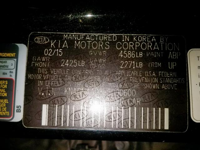 Photo 9 VIN: KNAGN4AD8F5090600 - KIA OPTIMA HYB 