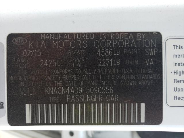 Photo 9 VIN: KNAGN4AD9F5090556 - KIA OPTIMA HYB 