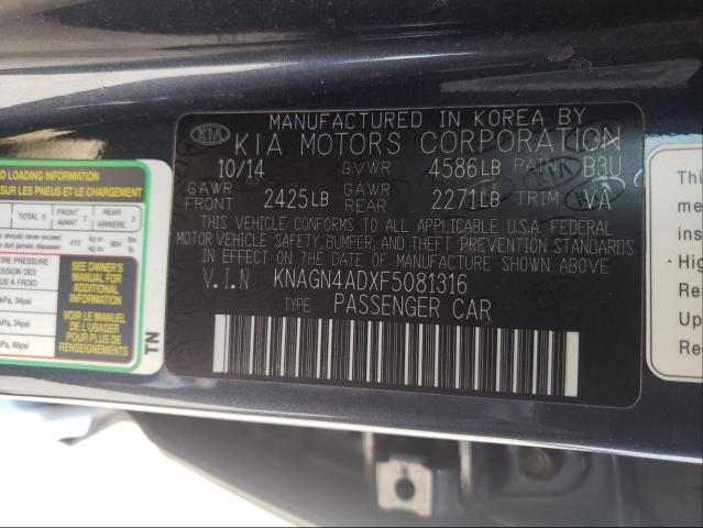 Photo 9 VIN: KNAGN4ADXF5081316 - KIA OPTIMA HYB 