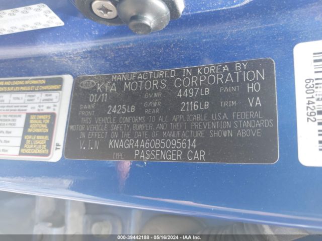 Photo 8 VIN: KNAGR4A60B5095614 - KIA OPTIMA 