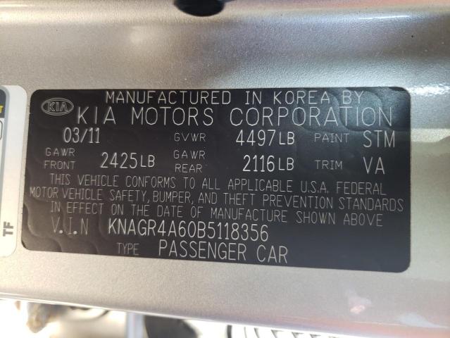 Photo 9 VIN: KNAGR4A60B5118356 - KIA OPTIMA SX 