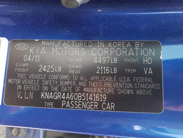 Photo 11 VIN: KNAGR4A60B5141619 - KIA OPTIMA SX 