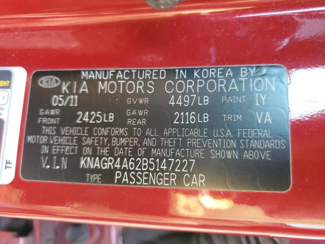 Photo 11 VIN: KNAGR4A62B5147227 - KIA OPTIMA SX 