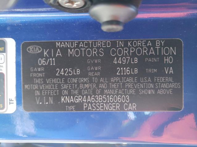 Photo 9 VIN: KNAGR4A63B5160603 - KIA OPTIMA SX 