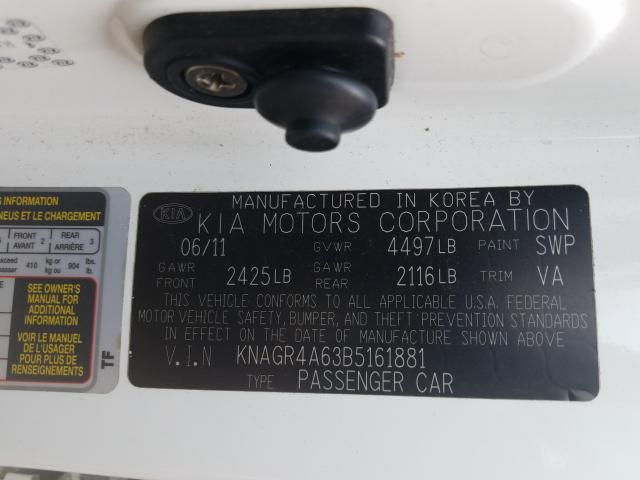 Photo 9 VIN: KNAGR4A63B5161881 - KIA OPTIMA SX 