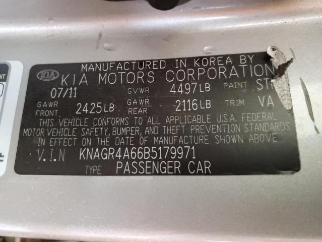 Photo 9 VIN: KNAGR4A66B5179971 - KIA OPTIMA SX 