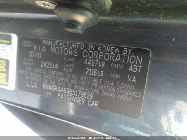 Photo 8 VIN: KNAGR4A69B5179639 - KIA OPTIMA 