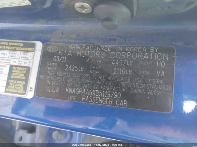 Photo 8 VIN: KNAGR4A6XB5119790 - KIA OPTIMA 