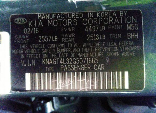 Photo 8 VIN: KNAGT4L32G5071665 - KIA OPTIMA 