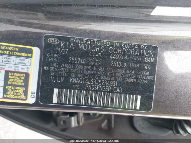 Photo 8 VIN: KNAGT4L33J5234931 - KIA OPTIMA 