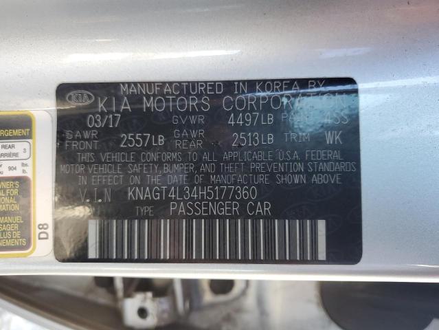 Photo 12 VIN: KNAGT4L34H5177360 - KIA OPTIMA LX 