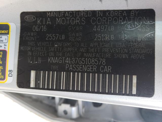 Photo 9 VIN: KNAGT4L37G5108578 - KIA OPTIMA LX 