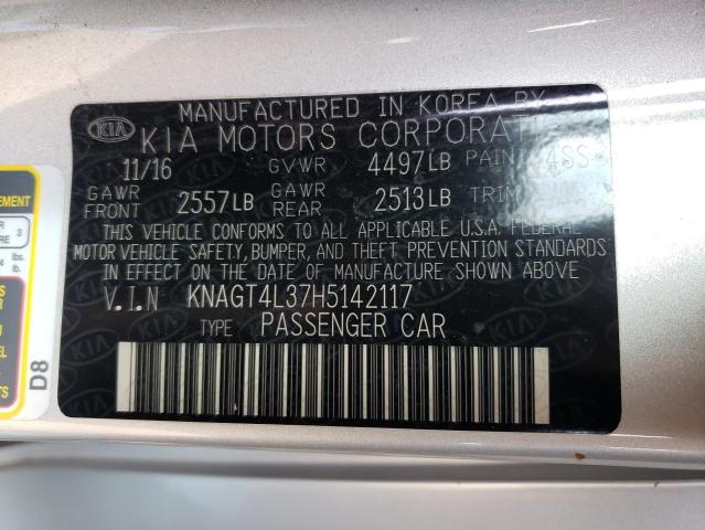 Photo 9 VIN: KNAGT4L37H5142117 - KIA OPTIMA LX 