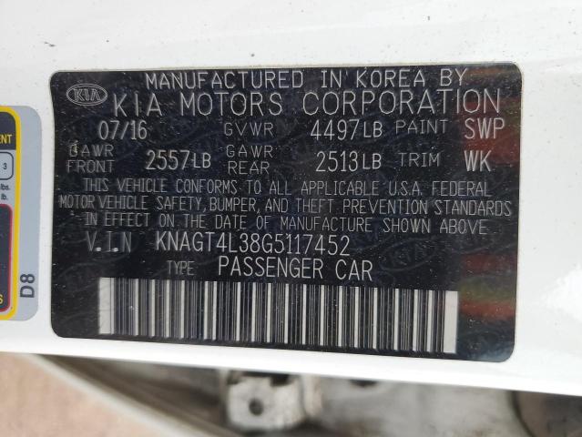 Photo 11 VIN: KNAGT4L38G5117452 - KIA OPTIMA LX 