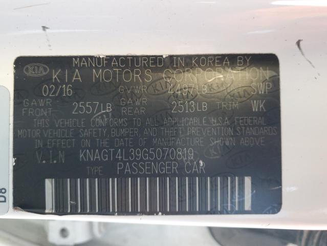 Photo 12 VIN: KNAGT4L39G5070819 - KIA OPTIMA 