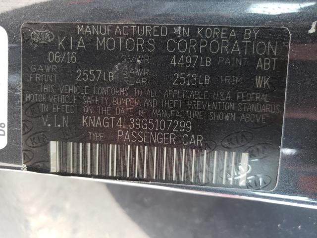 Photo 9 VIN: KNAGT4L39G5107299 - KIA OPTIMA LX 