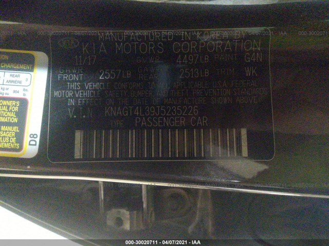 Photo 8 VIN: KNAGT4L39J5235226 - KIA OPTIMA 