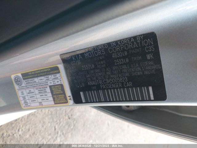 Photo 8 VIN: KNAGT4LC3H5005823 - KIA OPTIMA HYBRID 