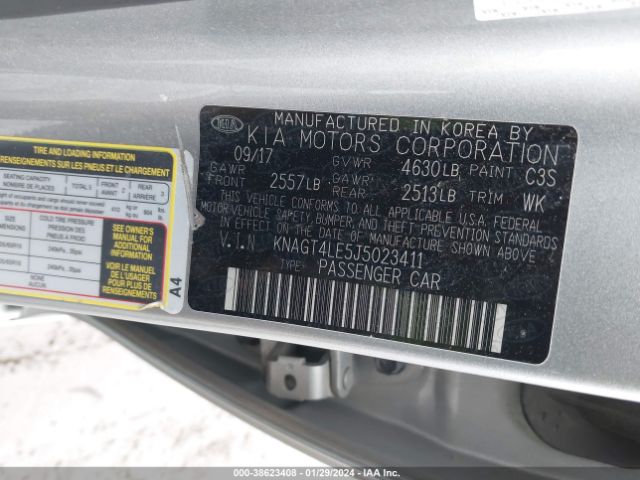 Photo 8 VIN: KNAGT4LE5J5023411 - KIA OPTIMA HYBRID 